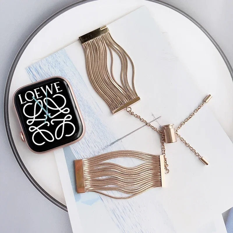 Suitable For IwatchS9 Tassel Metal Chain Strap Stainless Steel Wristband