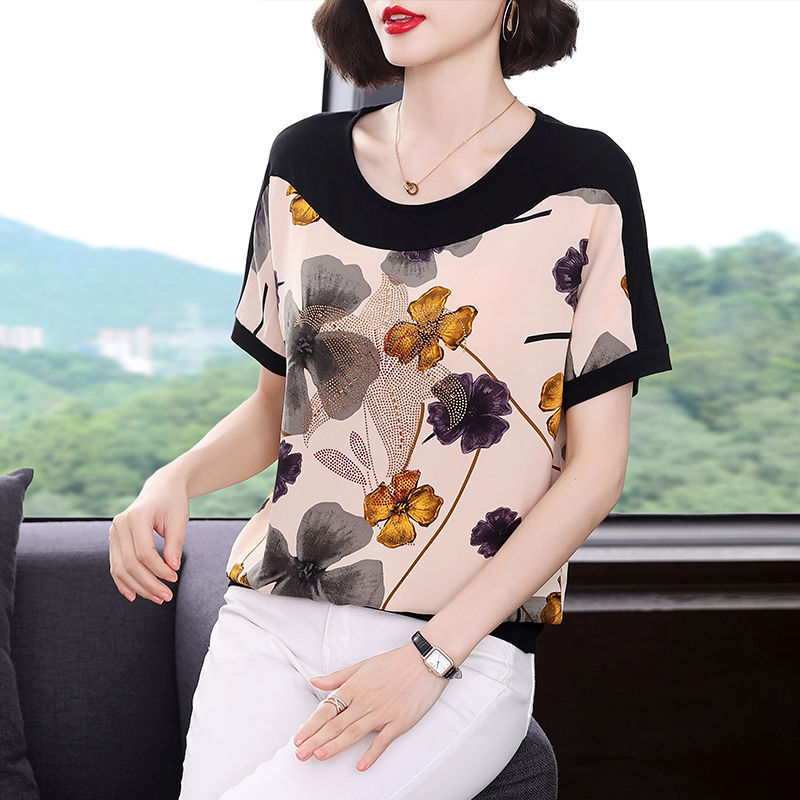 Women's Short-sleeved T-shirt Loose Slimming Top