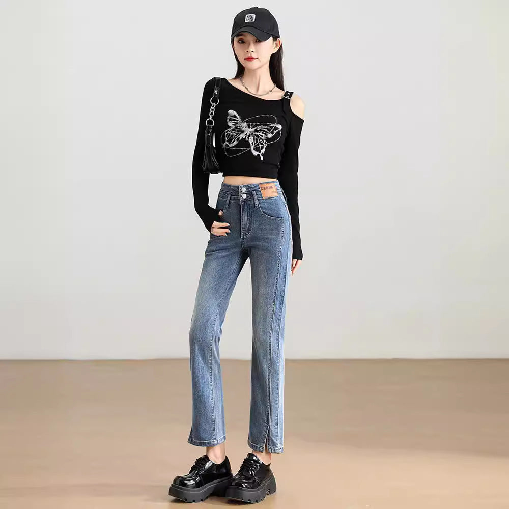 High Waist Slimming And Fashionable Design Popular Ankle-length Cigarette Pants