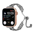 X-shaped Hollow Rhinestone Bracelet Metal Watch Band