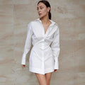 European And American Professional Commute Inner Wear White Shirt Skirt