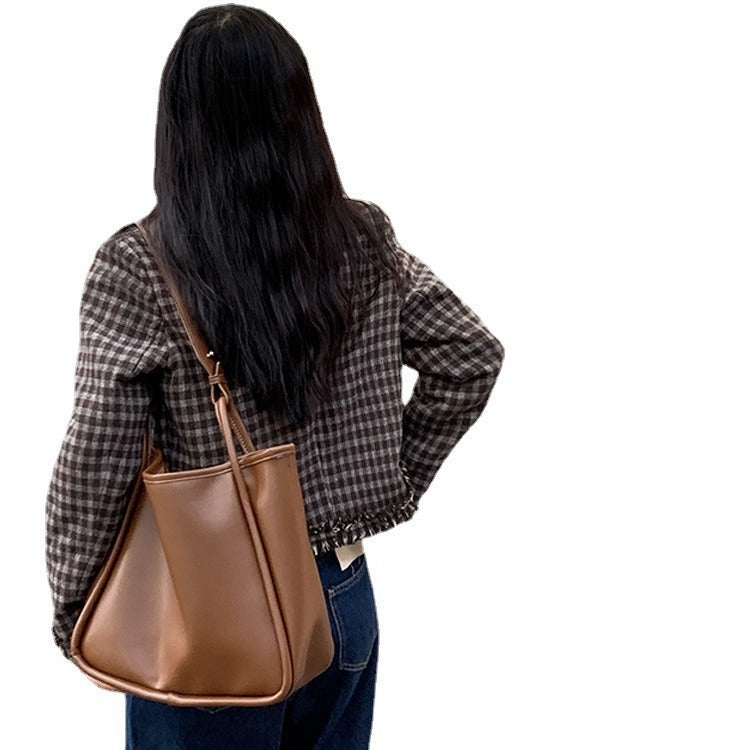 Large Capacity Soft Leather Tote Shoulder Bag Women