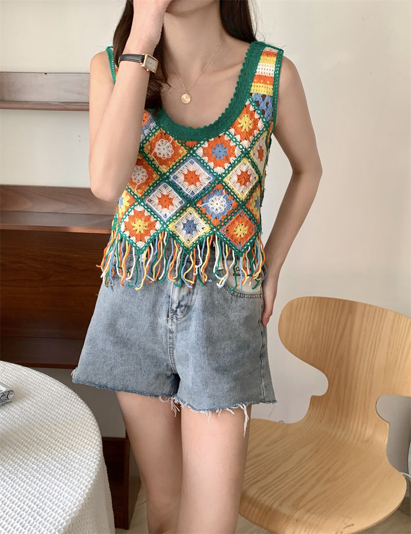 Women's Korean-style Crocheted Tassel Knitted Camisole