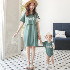 Plus Size Maternity Dress Outing Cotton Parent-child Wear