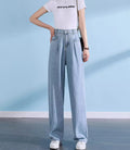 Straight High Waist Draped Casual Wide-leg Pants