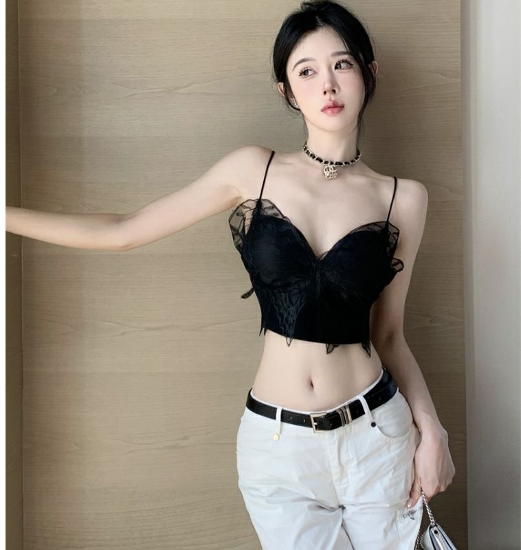 Pure Heavy Embroidery Butterfly Camisole