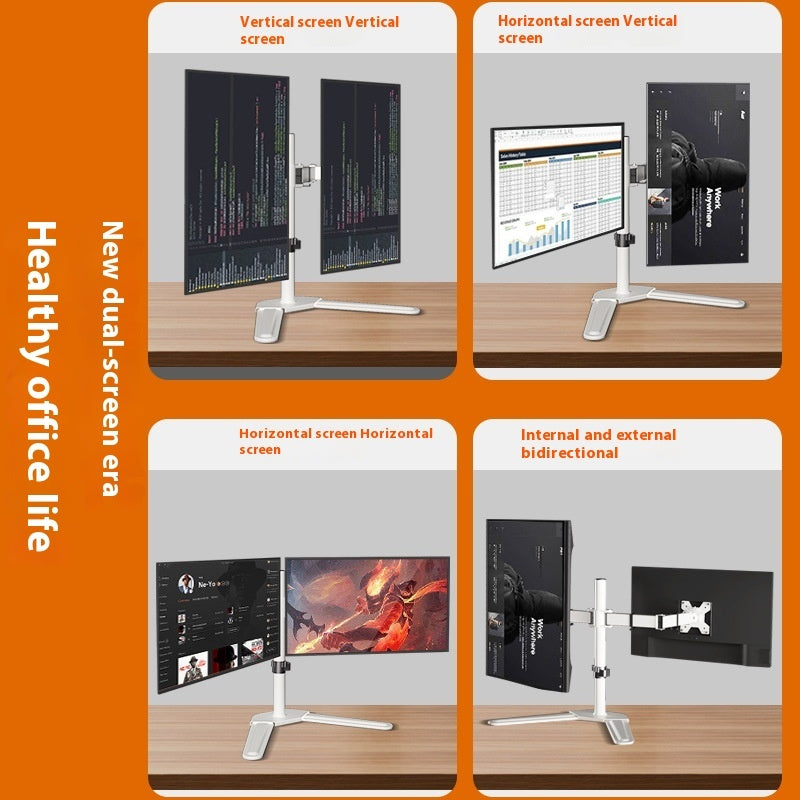 Dual-screen Display Horizontal And Vertical Screen Rotating Riser Base Bracket