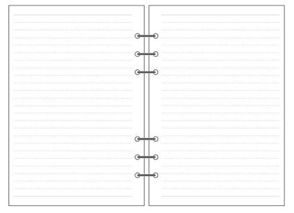 6-hole Notebook Loose-leaf Refill Blank Dot Matrix Horizontal Line