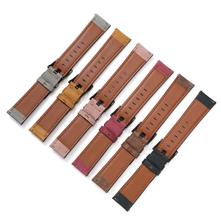 Simple Top Layer Cowhide Smart Watch Strap