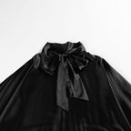 Fashion Bowknot Lace-up Long Sleeve Loose Shirt