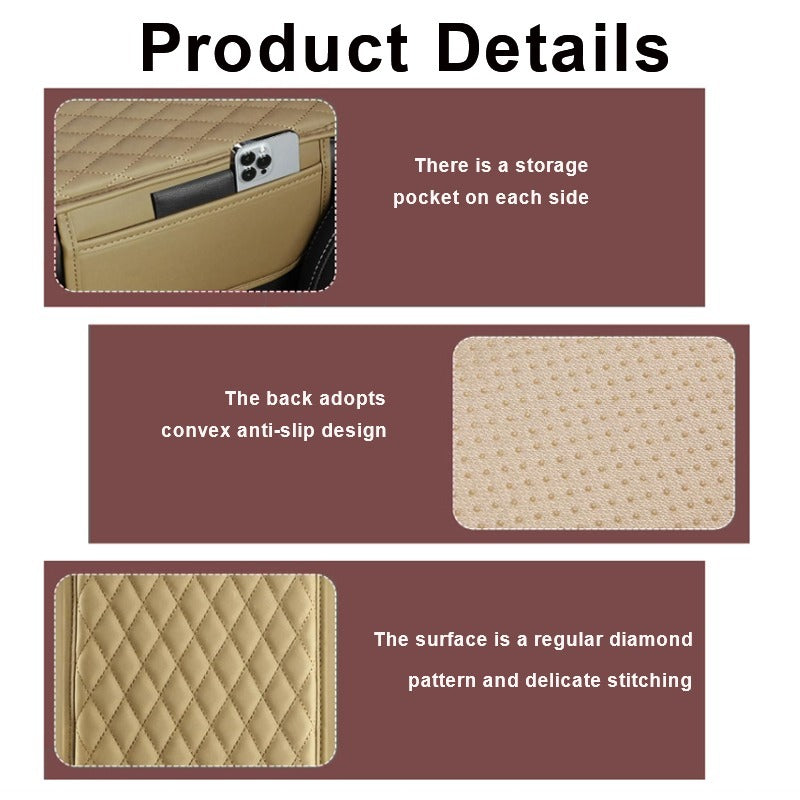 Car Armrest Box Reinforced Pad With Side Storage Bag